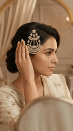 Ariya Pachi Kundan Passa | Jhoomer | Ready - to - ship - Touch Of Elegance