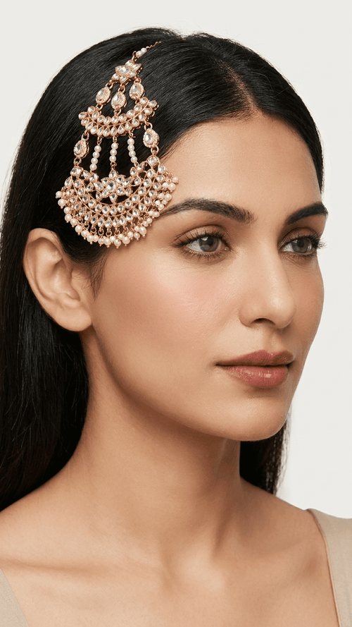 Ariya Pachi Kundan Passa | Jhoomer | Ready-to-ship - Touch Of Elegance