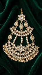 Ariya Pachi Kundan Passa | Jhoomer | Ready - to - ship - Touch Of Elegance