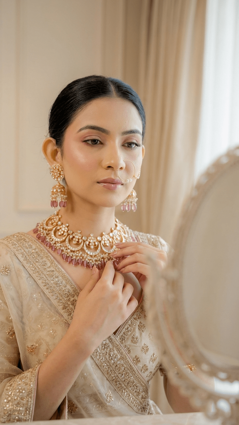 Ayra Pachi Kundan Set | Ready - to - ship - Touch Of Elegance