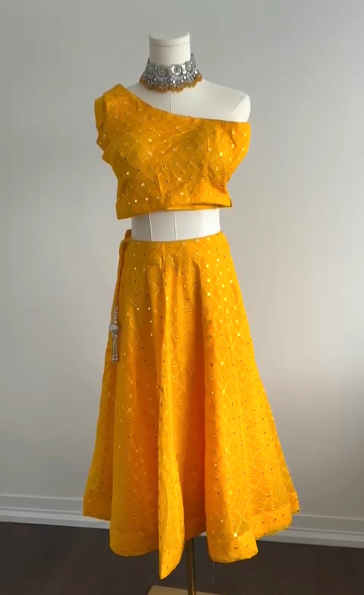 Crop Mirror Lehenga - Touch Of Elegance