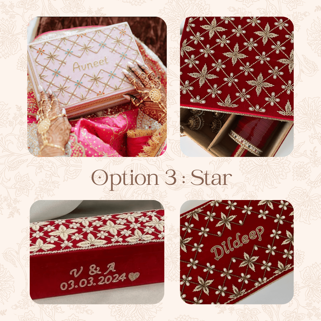 Custom Choora & Kaleeray Box | Ready-to-ship | Bridal Box - Touch Of Elegance