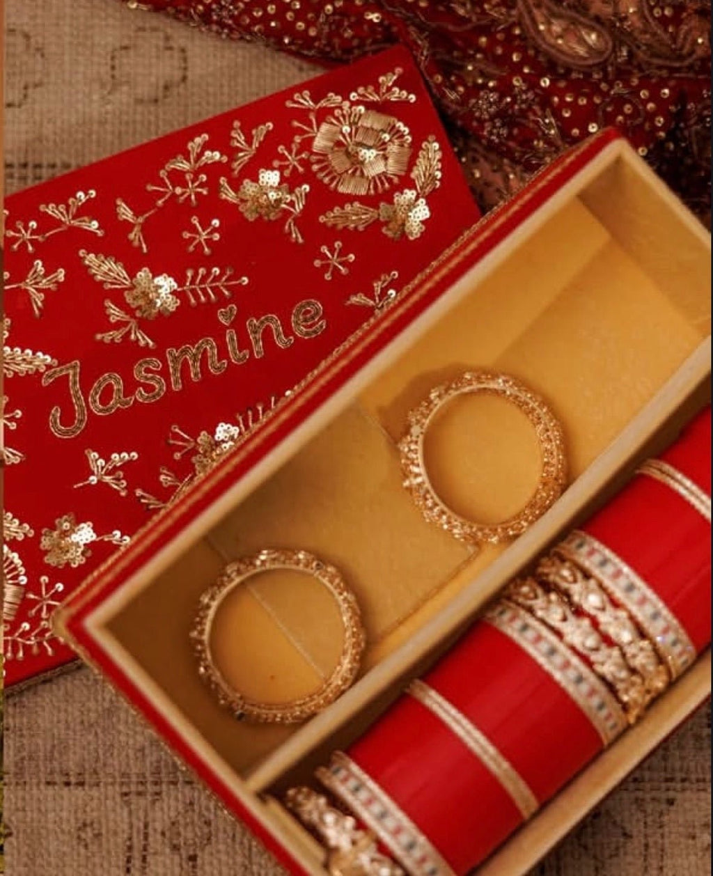 Custom Choora & Kaleeray Box | Ready-to-ship | Bridal Box - Touch Of Elegance