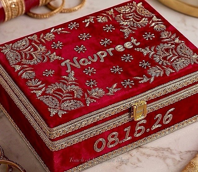 Custom Choora & Kaleeray Box | Ready-to-ship | Bridal Box - Touch Of Elegance