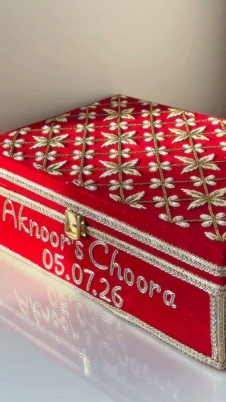 Custom Choora & Kaleeray Box | Ready-to-ship | Bridal Box - Touch Of Elegance