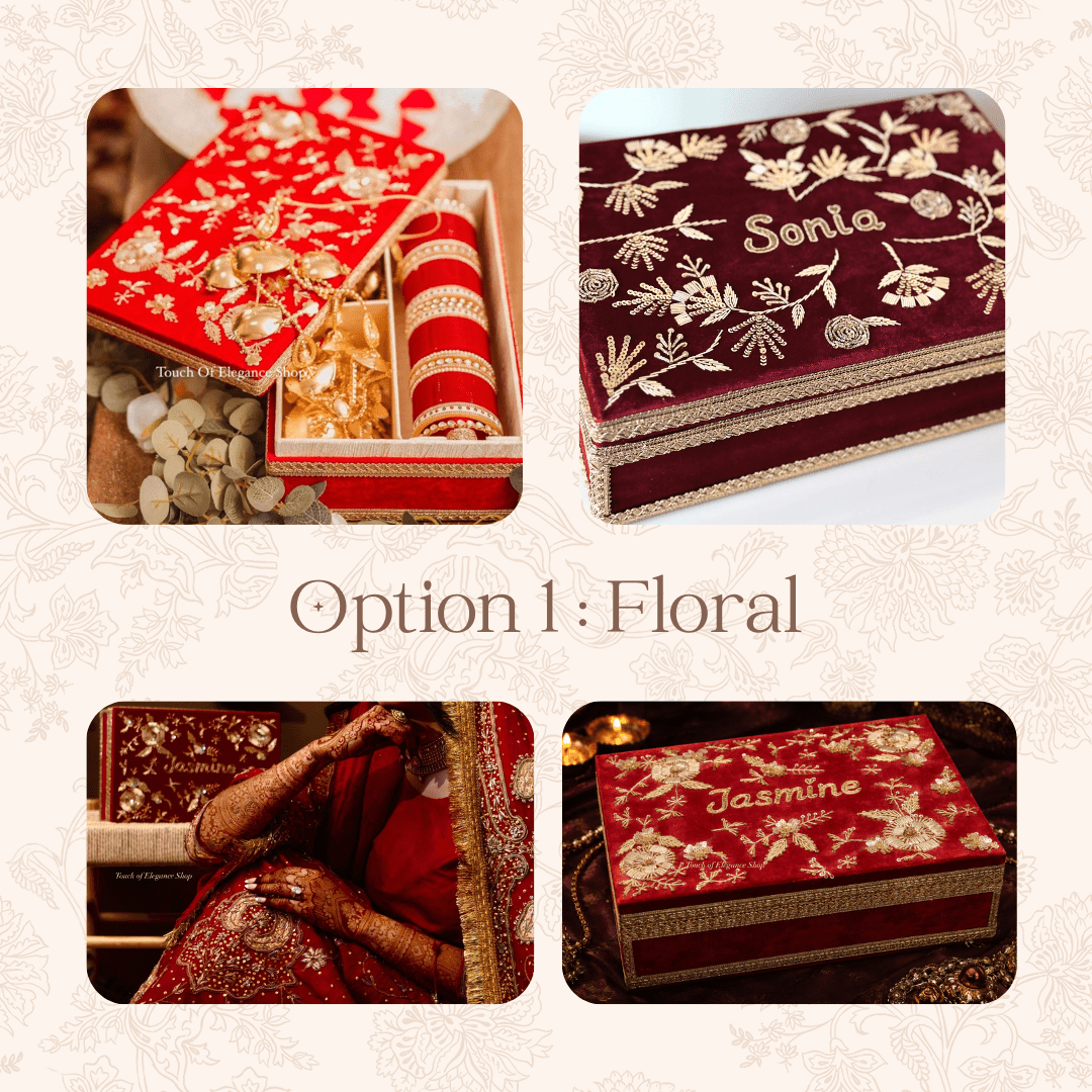 Custom Choora & Kaleeray Box | Ready-to-ship | Bridal Box - Touch Of Elegance