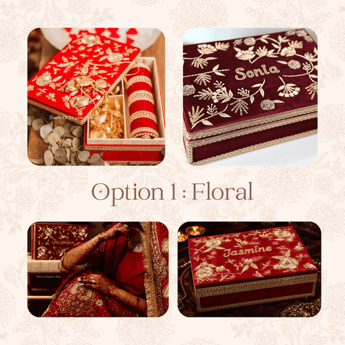 Custom Choora & Kaleeray Box | Ready-to-ship | Bridal Box - Touch Of Elegance