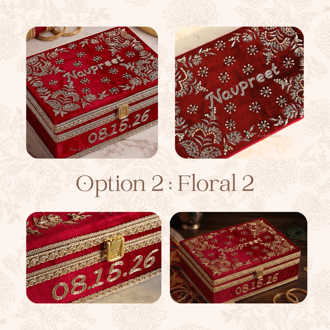 Custom Choora & Kaleeray Box | Ready-to-ship | Bridal Box - Touch Of Elegance