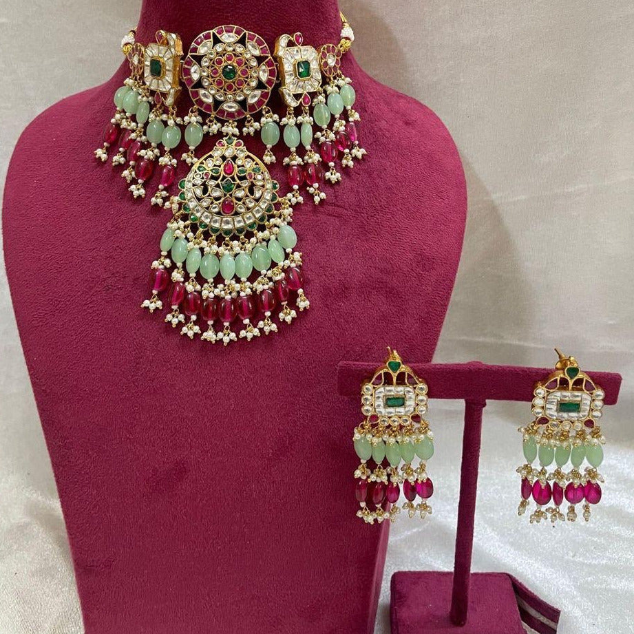 Gold Plated Pachi Kundan Multi-color Set | Made-to-Order