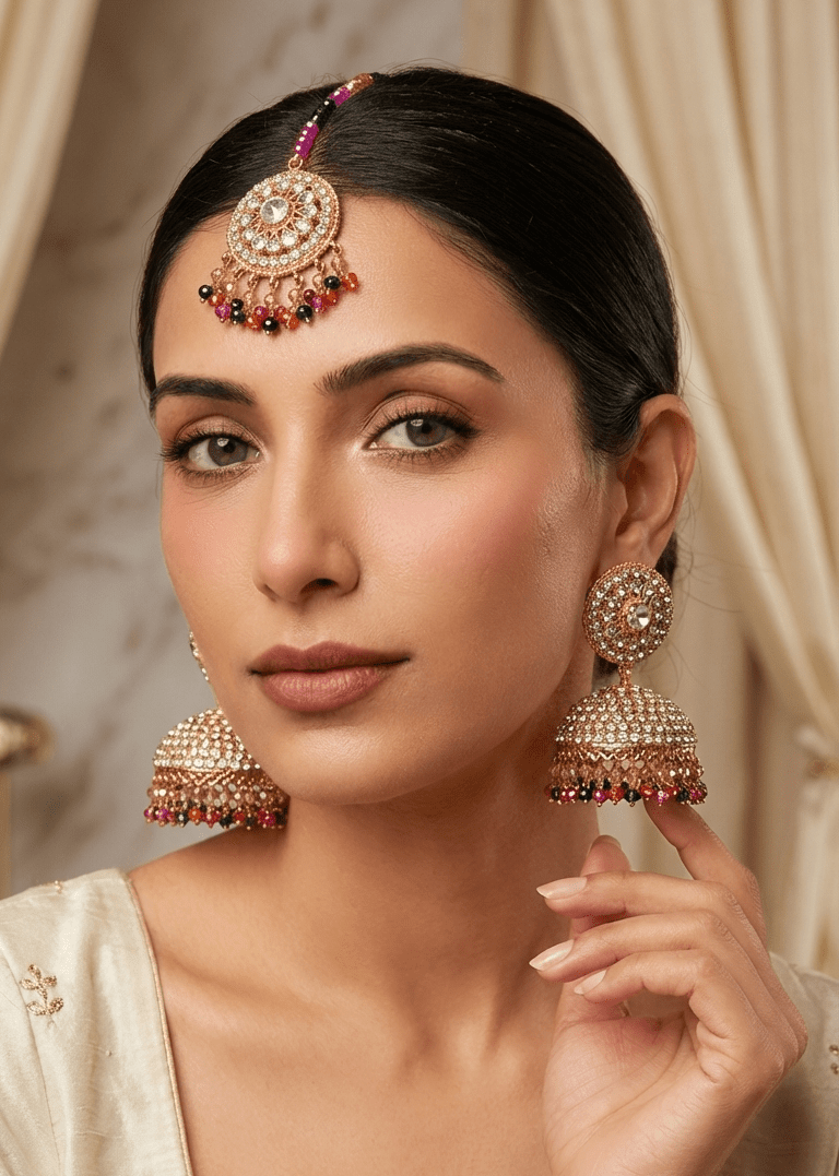 Eisha Earring Tikka Set | Ready-to-ship - Touch Of Elegance