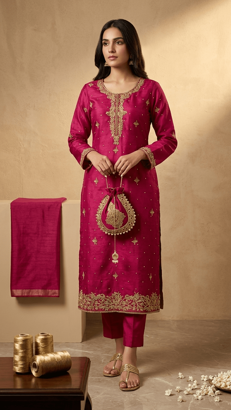 Elegant Ruby Suit - Touch Of Elegance