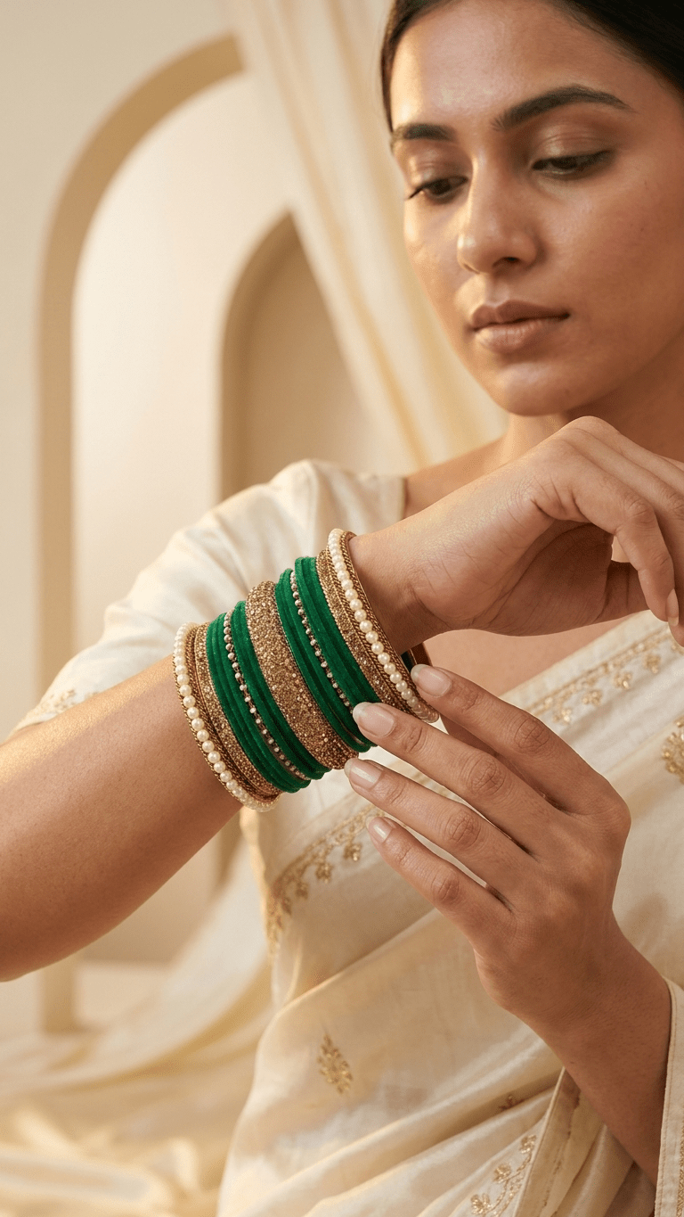 Emma Velvet Bangle Set • 2.10 | Ready-to-ship - Touch Of Elegance
