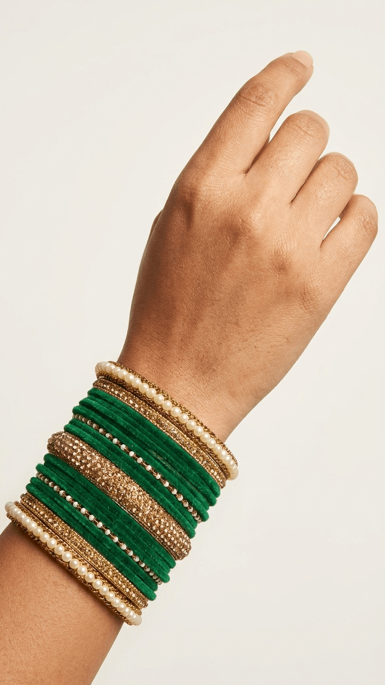Emma Velvet Bangle Set • 2.10 | Ready-to-ship - Touch Of Elegance