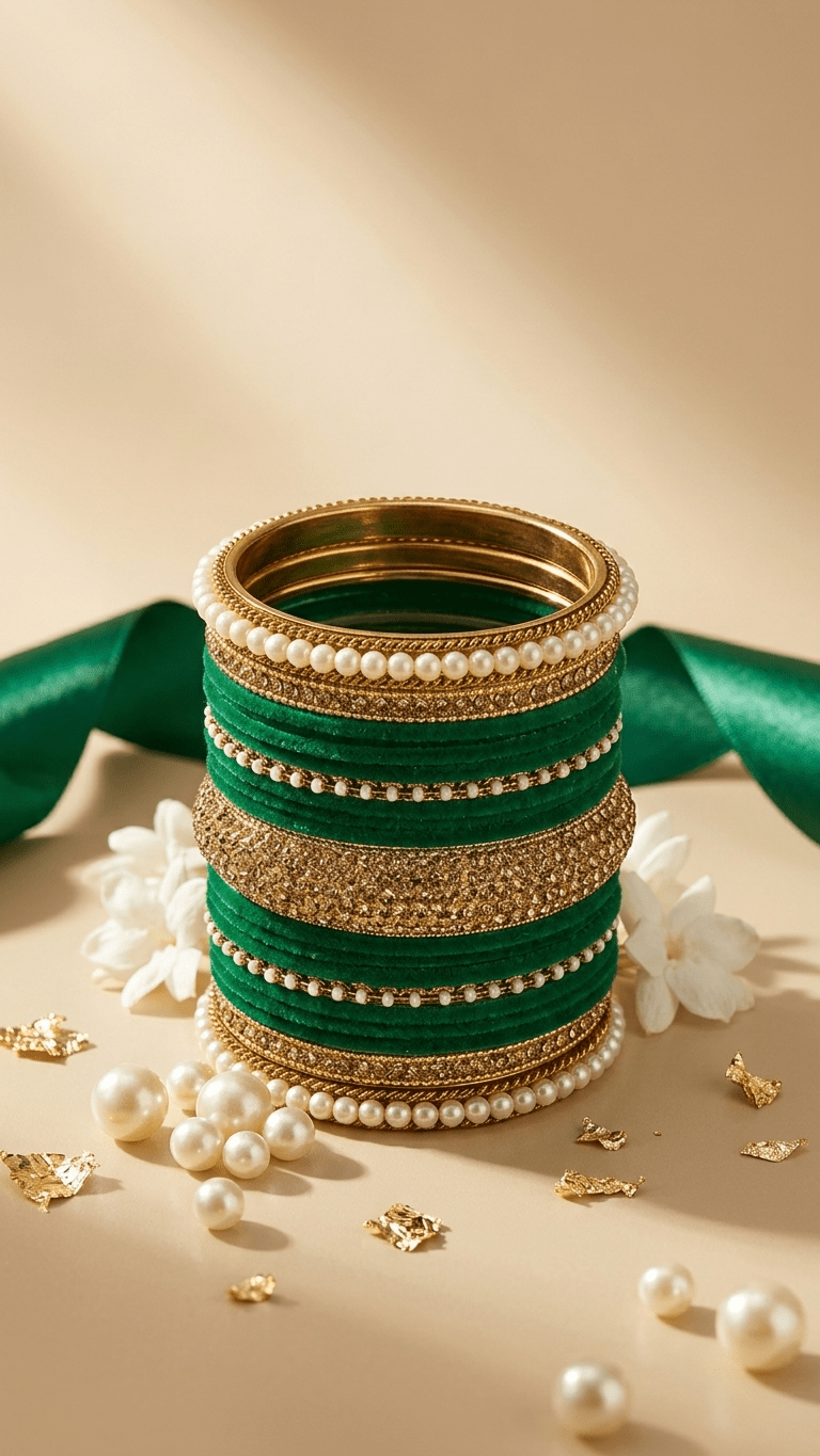 Emma Velvet Bangle Set • 2.10 | Ready-to-ship - Touch Of Elegance