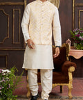 Gold Kurta & Vest Set - Made - on - order - Touch Of Elegance