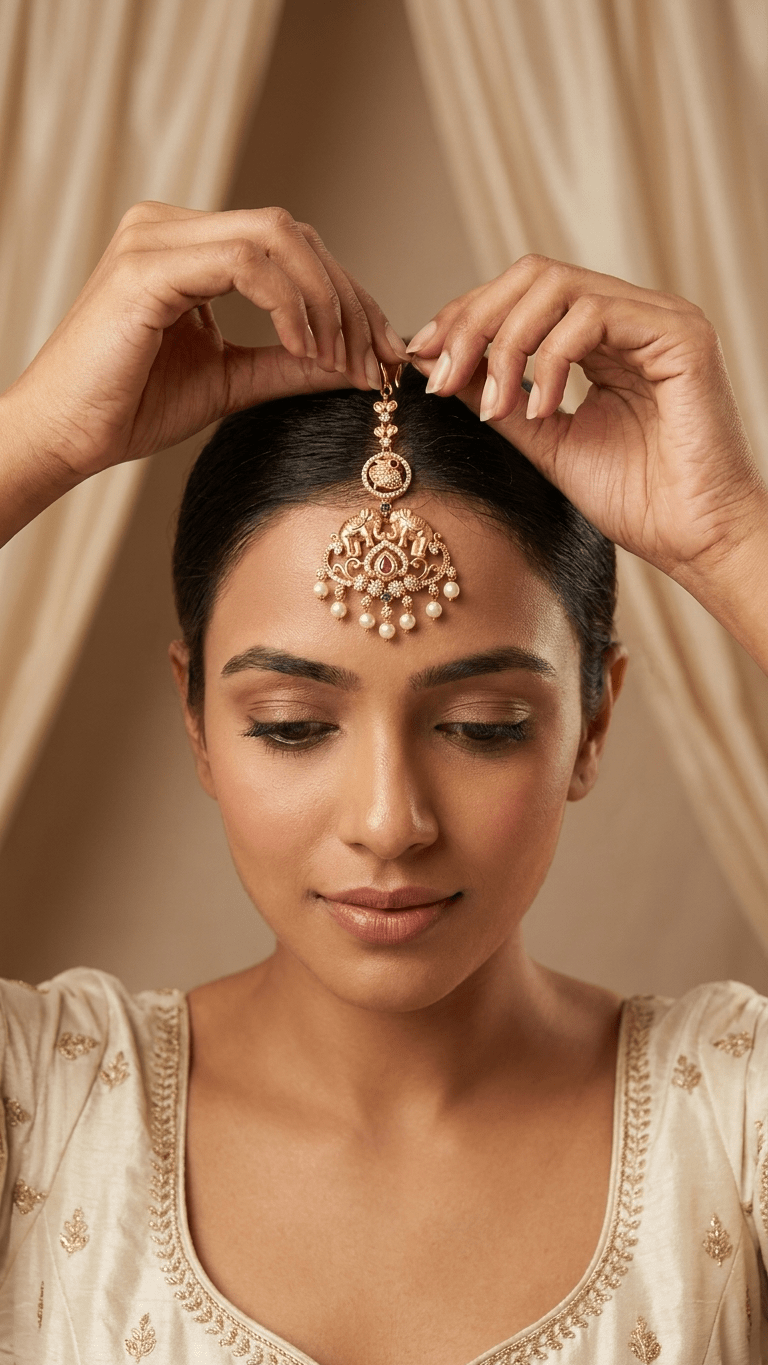 Gold Tikka | Ready-to-ship (one-piece tikka) - Touch Of Elegance