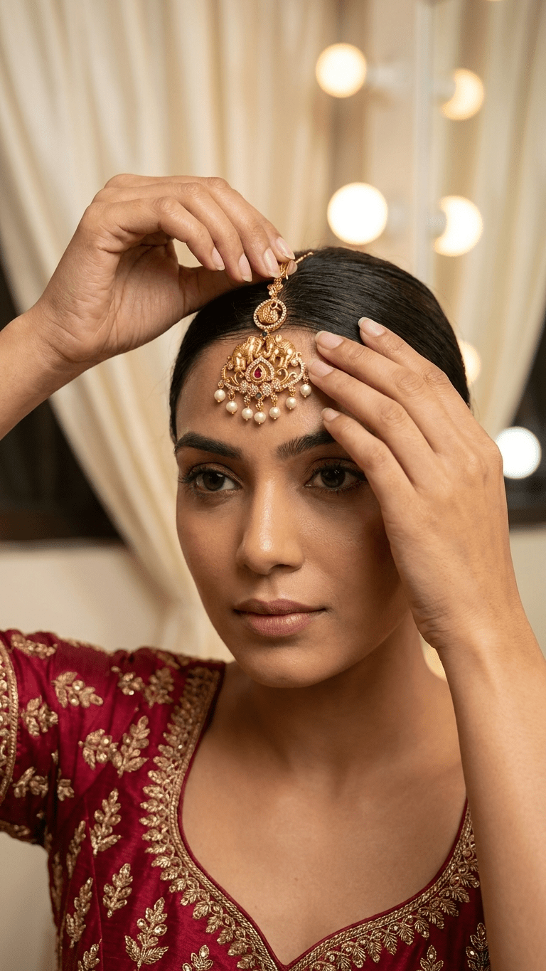 Gold Tikka | Ready-to-ship (one-piece tikka) - Touch Of Elegance