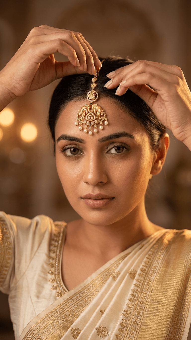 Gold Tikka | Ready-to-ship (one-piece tikka) - Touch Of Elegance