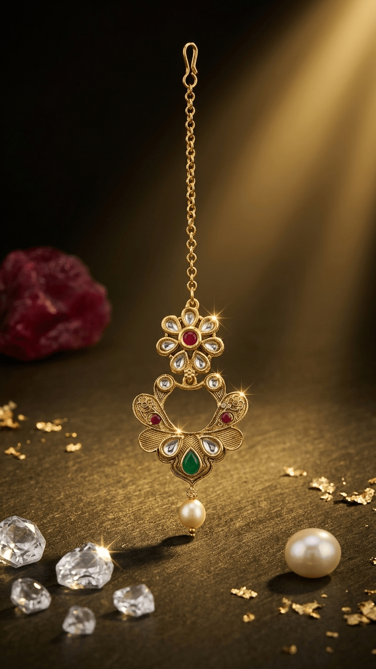 Gold Tikka | Ready-to-ship (one-piece tikka) - Touch Of Elegance