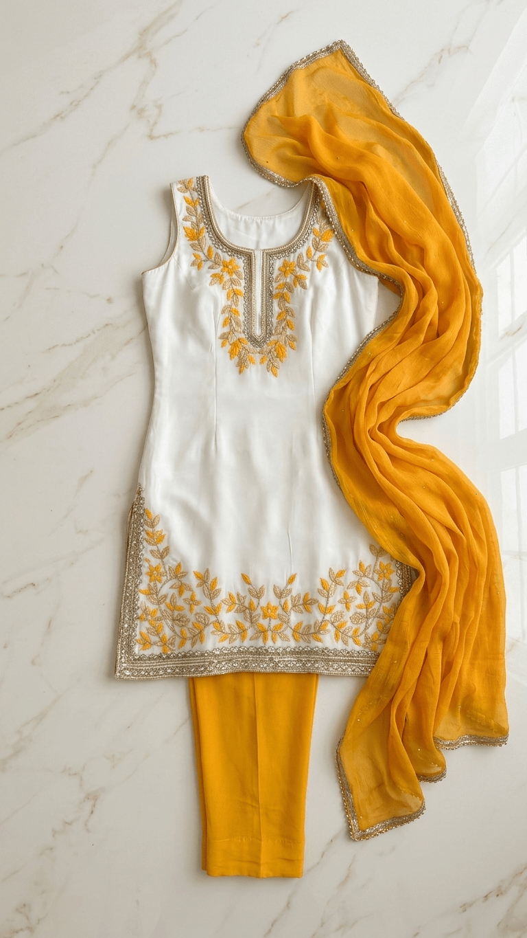 Golden Flora Suit - Touch Of Elegance