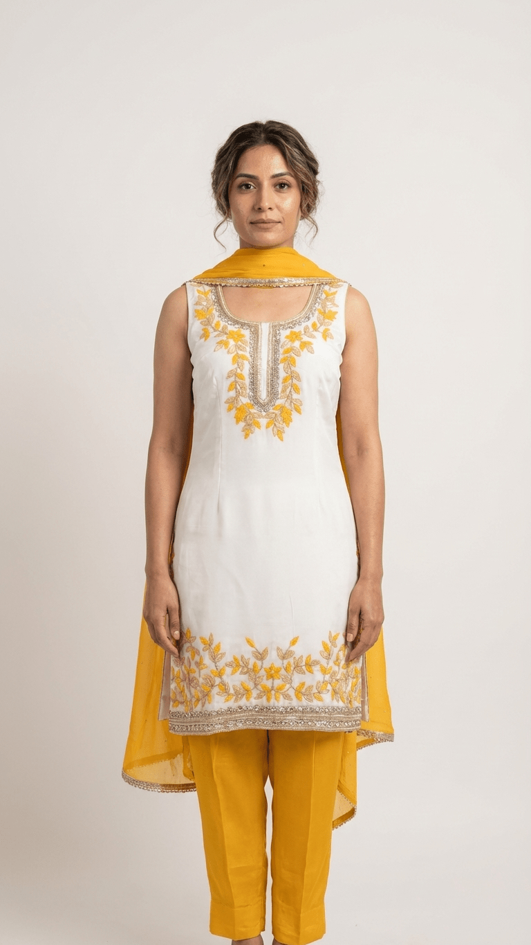 Golden Flora Suit - Touch Of Elegance