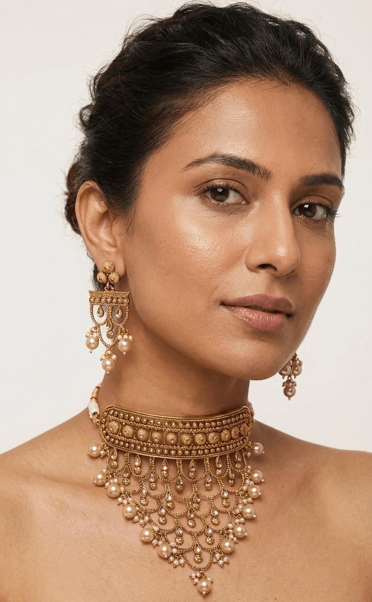 Golden Pearl Set | Ready - to - ship - Touch Of Elegance