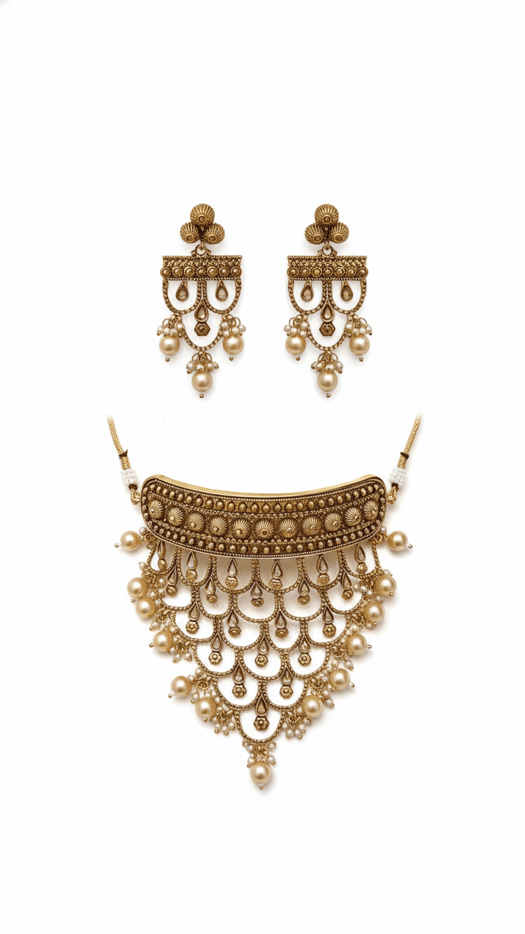 Golden Pearl Set | Ready - to - ship - Touch Of Elegance