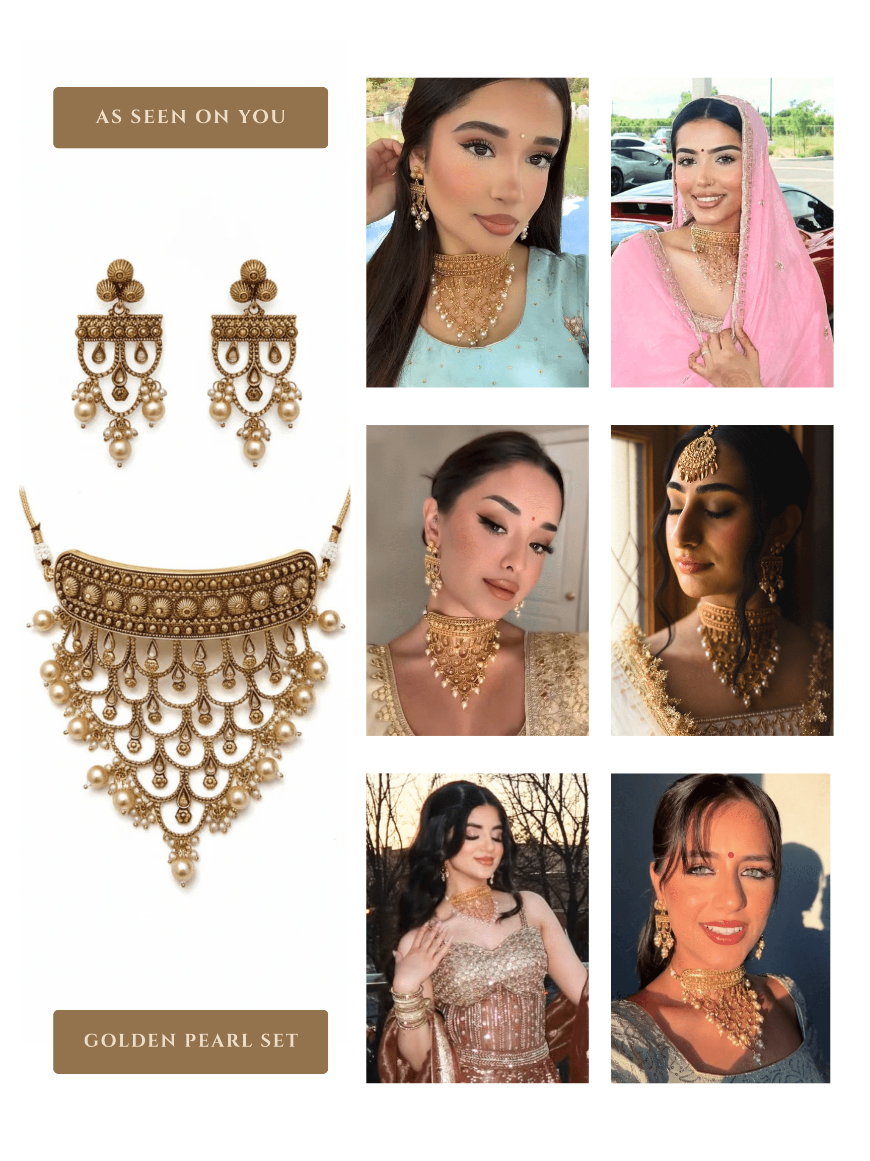 Golden Pearl Set | Ready - to - ship - Touch Of Elegance