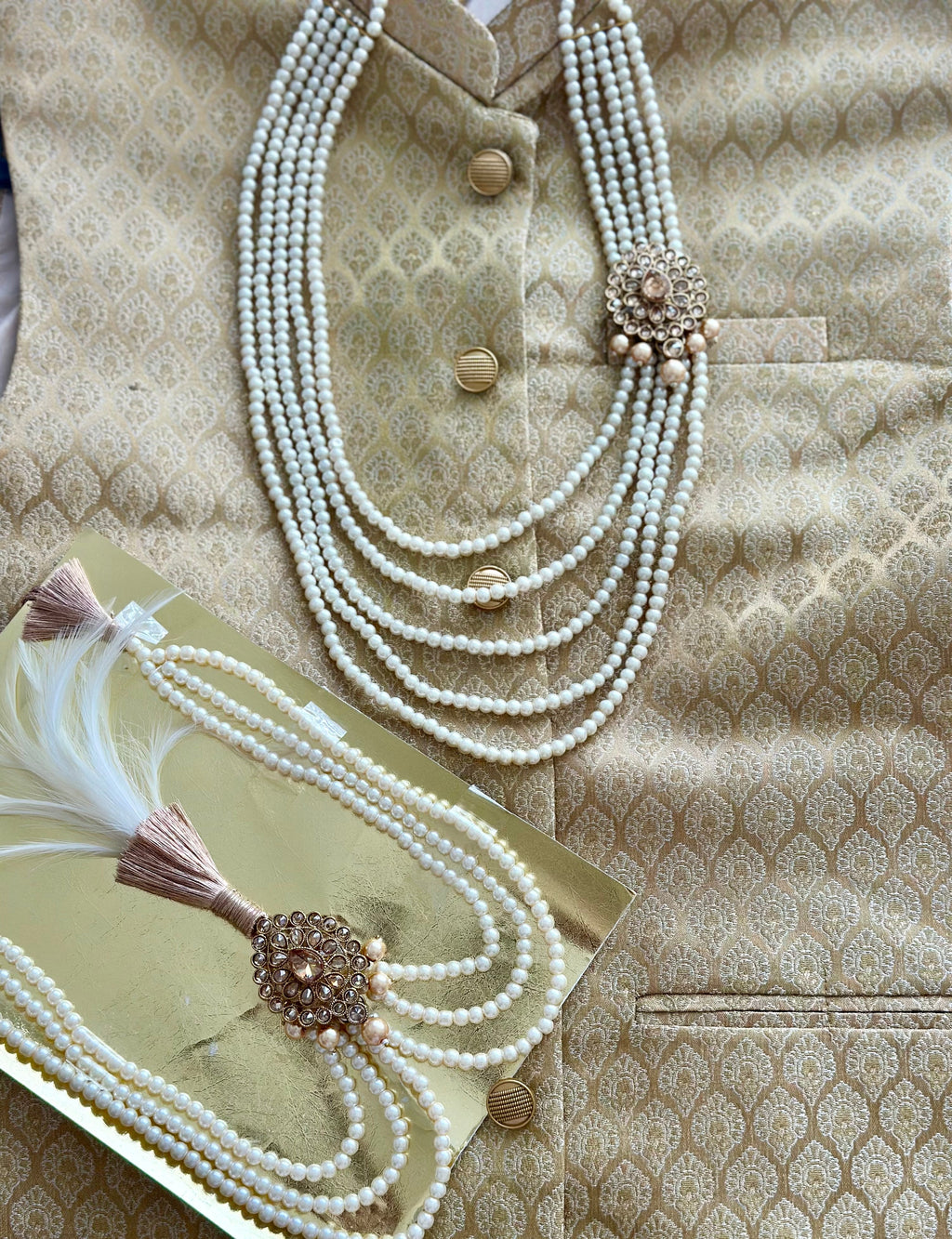 Groom Gold Kalgi and Haar | Ready - to - ship - Touch Of Elegance