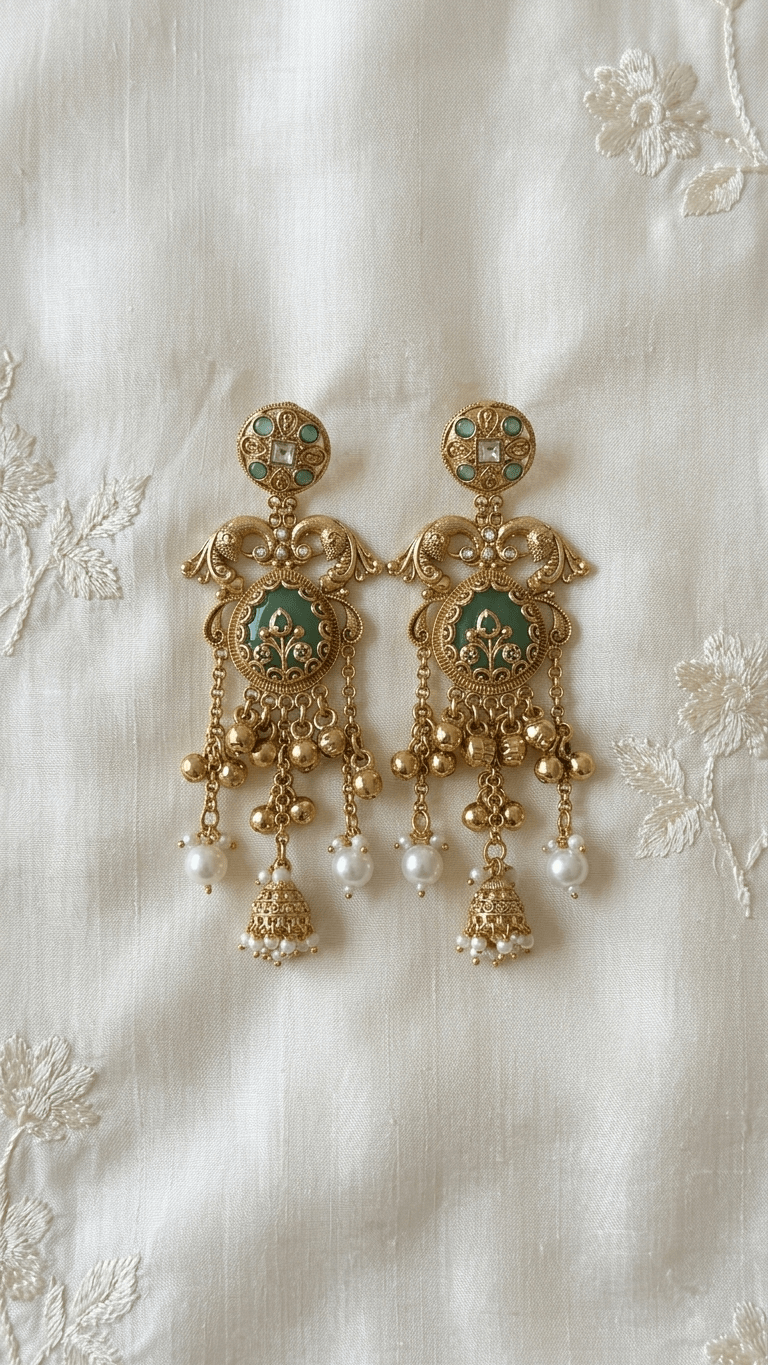 Hania Earrings • Green | Ready-to-ship - Touch Of Elegance