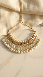 Hania Mother - of - Pearl Set | Gold Plated | Ready - to - ship - Touch Of Elegance