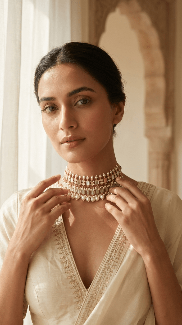Hania Mother - of - Pearl Set | Gold Plated | Ready - to - ship - Touch Of Elegance