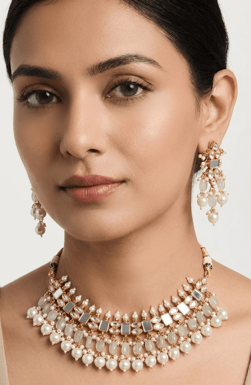 Hania Mother-of-Pearl Set | Gold Plated | Ready-to-ship - Touch Of Elegance