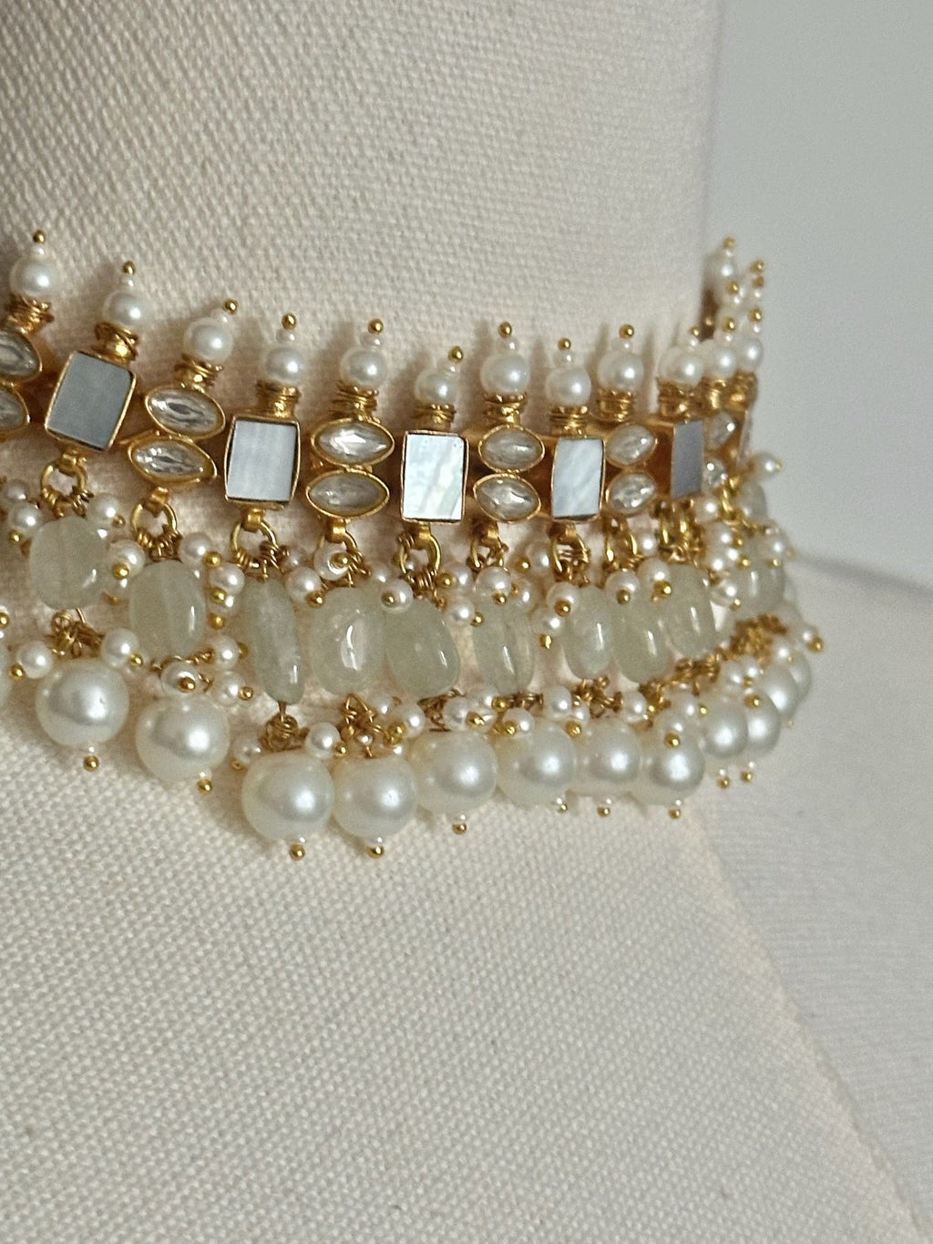 Hania Mother - of - Pearl Set | Gold Plated | Ready - to - ship - Touch Of Elegance