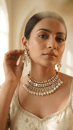 Hania Mother - of - Pearl Set | Gold Plated | Ready - to - ship - Touch Of Elegance