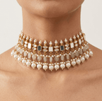 Hania Mother - of - Pearl Set | Gold Plated | Ready - to - ship - Touch Of Elegance