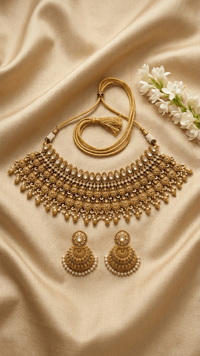 Harveen Gold Set | Made - on - order - Touch Of Elegance