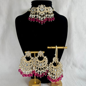 Pink Kundan Set