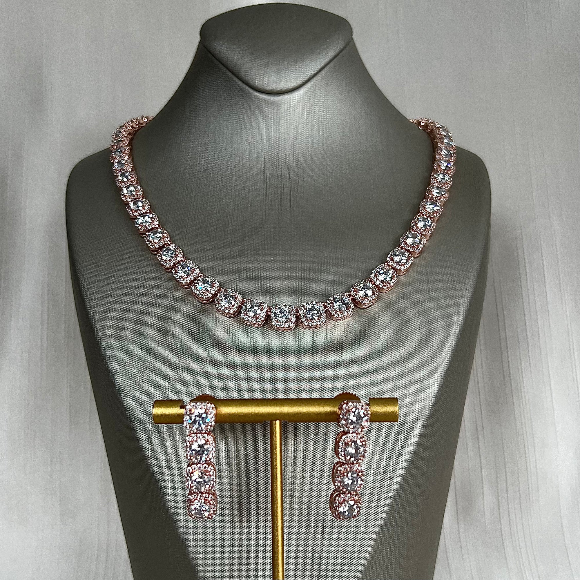 Rose Gold American Diamond Set | Ready-to-ship
