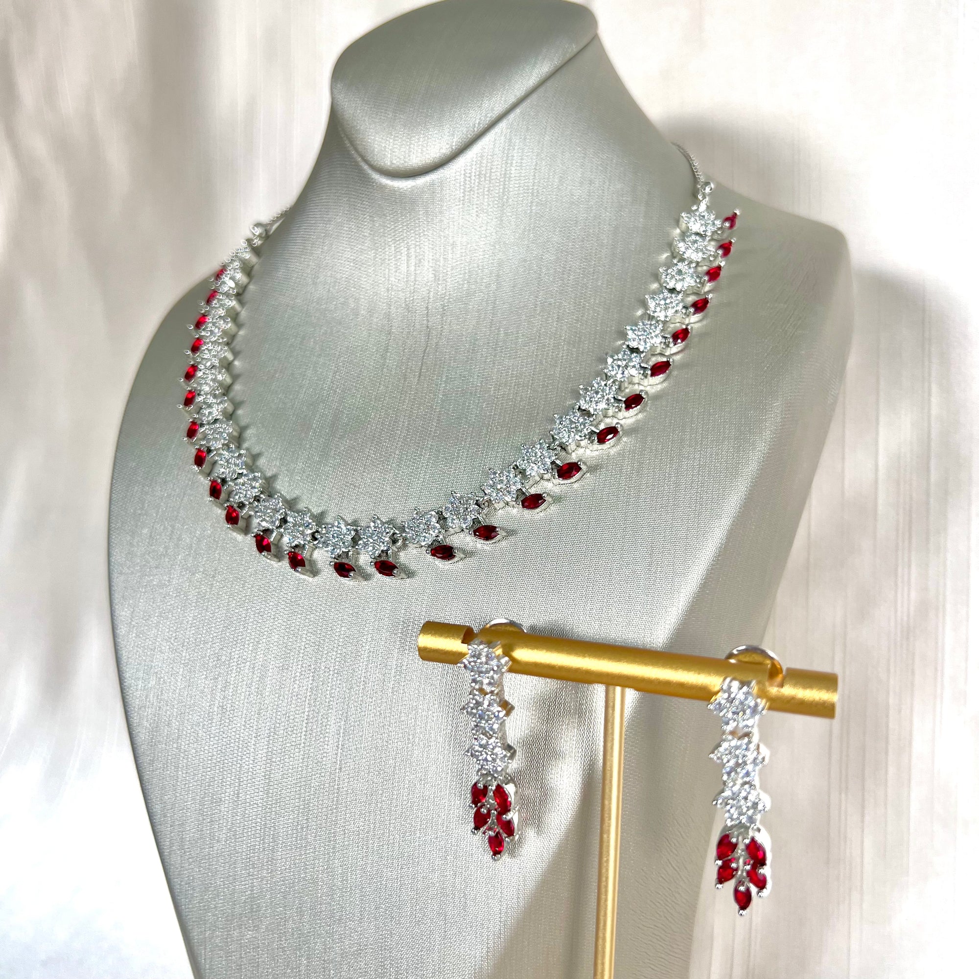 Ruby American Diamond Set | Ready-to-ship