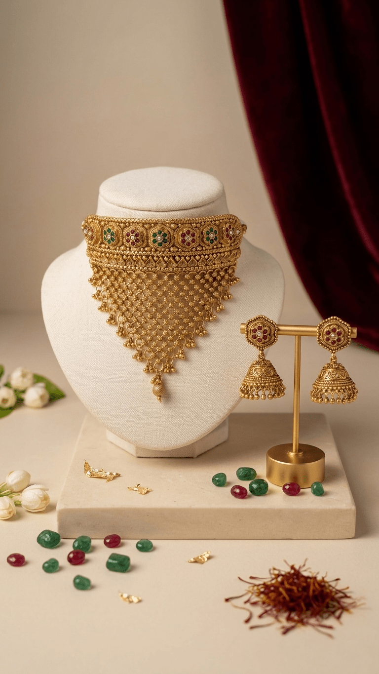 Israna Gold Set | Ready - to - ship - Touch Of Elegance