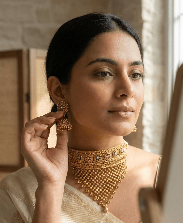 Israna Gold Set | Ready - to - ship - Touch Of Elegance