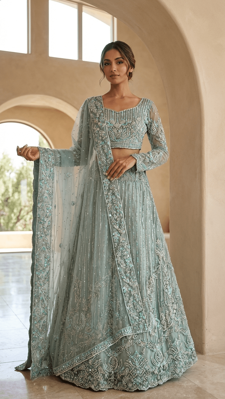 Jade Dreams Lehenga - Touch Of Elegance