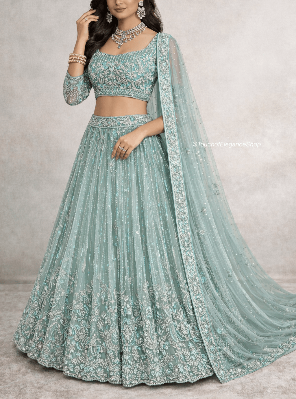Jade Dreams Lehenga - Touch Of Elegance
