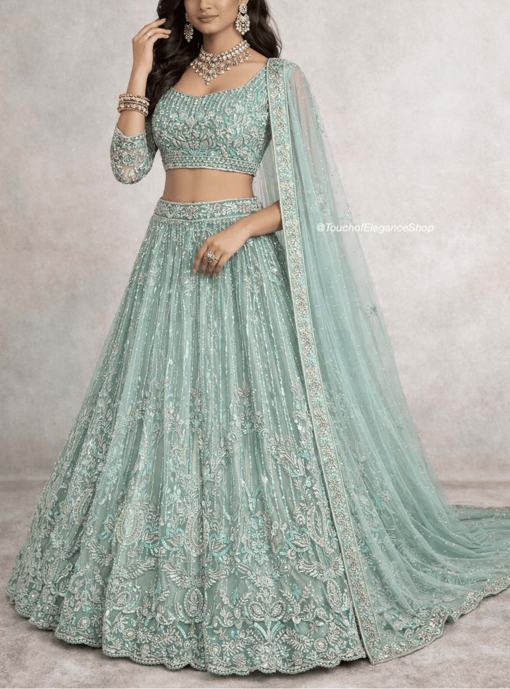 Jade Dreams Lehenga - Touch Of Elegance
