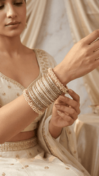 Jaya Gold & Grey Bangle set | Ready - to - ship - Touch Of Elegance