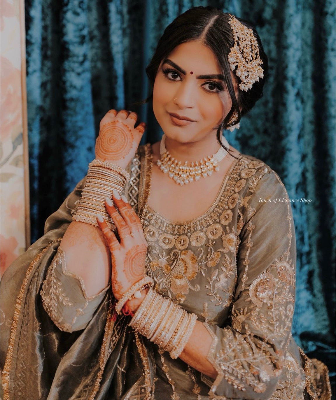 Jaya Gold & Grey Bangle set | Ready - to - ship - Touch Of Elegance