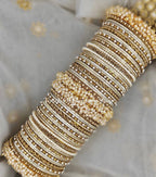 Jaya Gold & Grey Bangle set | Ready - to - ship - Touch Of Elegance