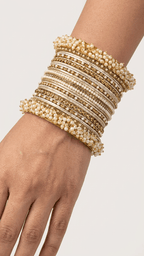 Jaya Gold & Grey Bangle set | Ready - to - ship - Touch Of Elegance