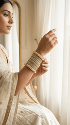 Jaya Gold & Grey Bangle set | Ready - to - ship - Touch Of Elegance